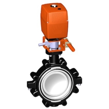 電動塑料閥門 +GF+電動蝶閥 141型凸耳式蝶閥,100-230V